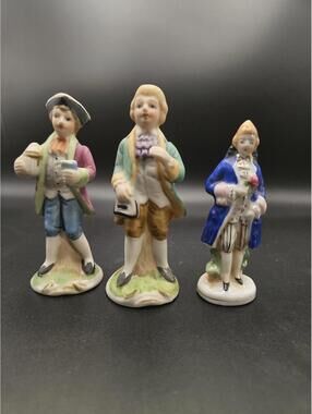 Vintage Porcelain Figurines - Set of 3 Japanese & Bisque Gentlemen